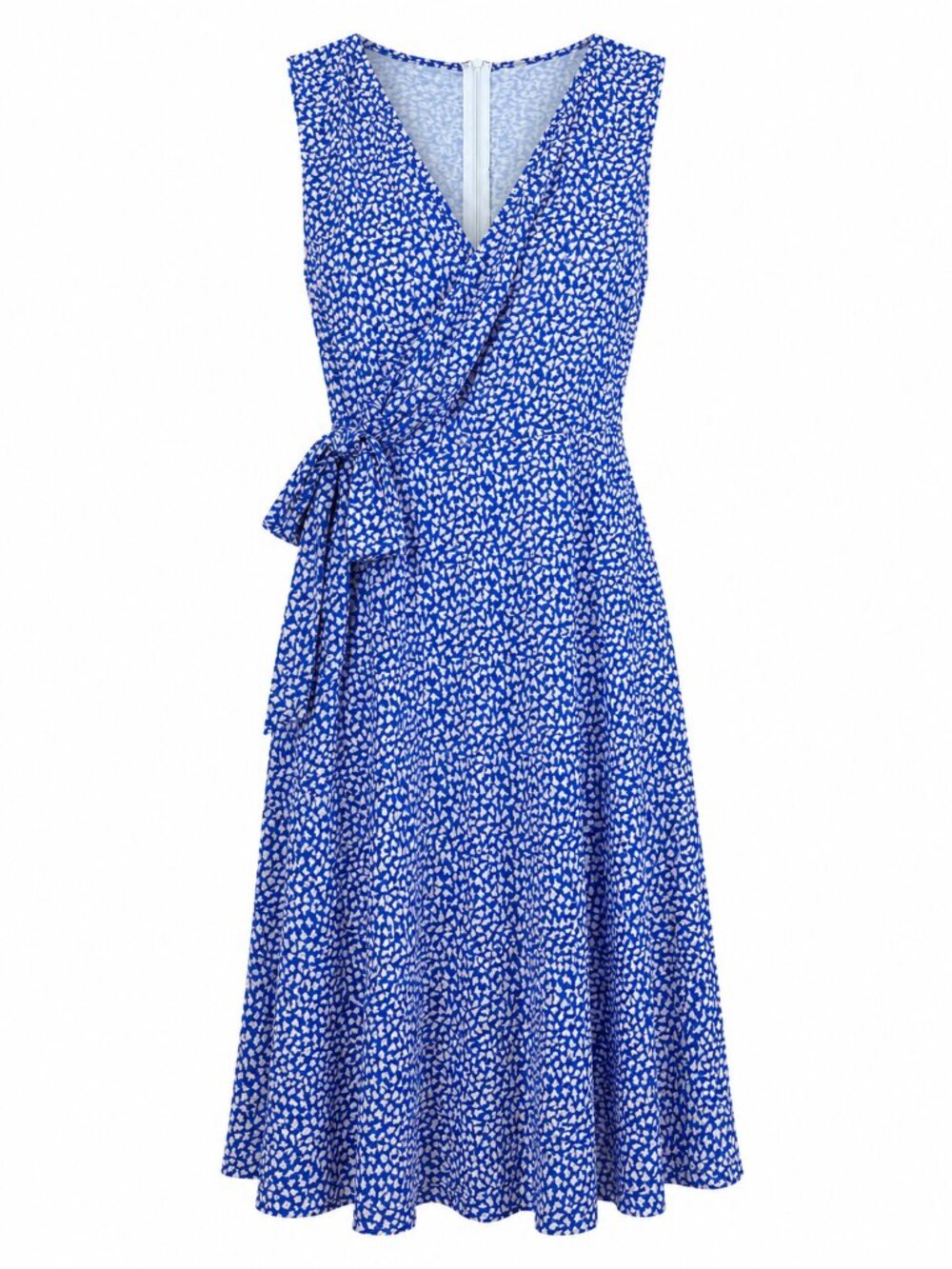 Purple Printed Wrap-Style Women's Dress